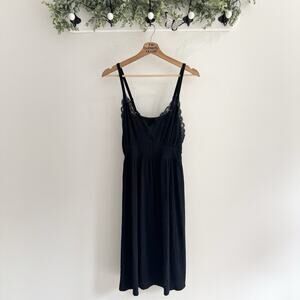 Knix Black Modal Nightgown Sleep Shirt Lace XL